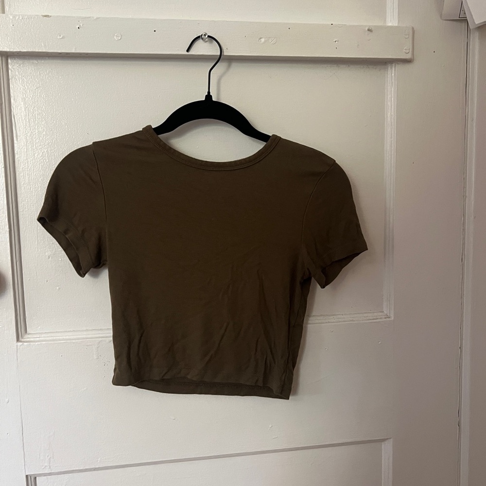 Classic Olive Green Women's Crop Top